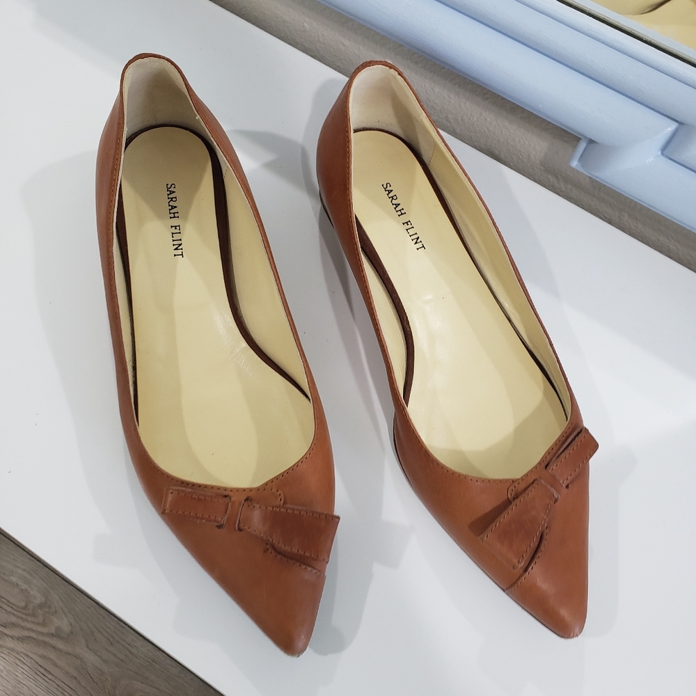Sarah Flint iconic leather bow Natalie flat 37.5